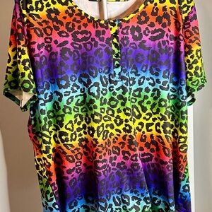 Rainbow Leopard Print Top